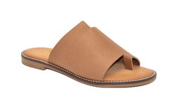 CIABATTINA INFRADITO IN VERA PELLE HAVANA